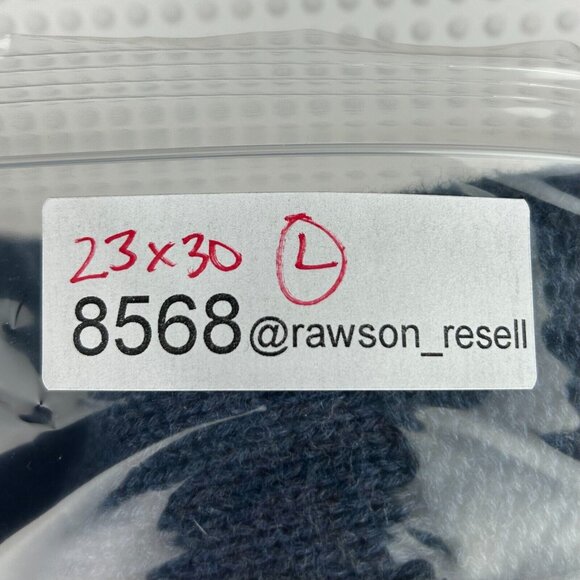 Roundtree & Yorke Chunky Blue Knit Sweater Large Checkered Cosby Grandpa 90s - Picture 6 of 6